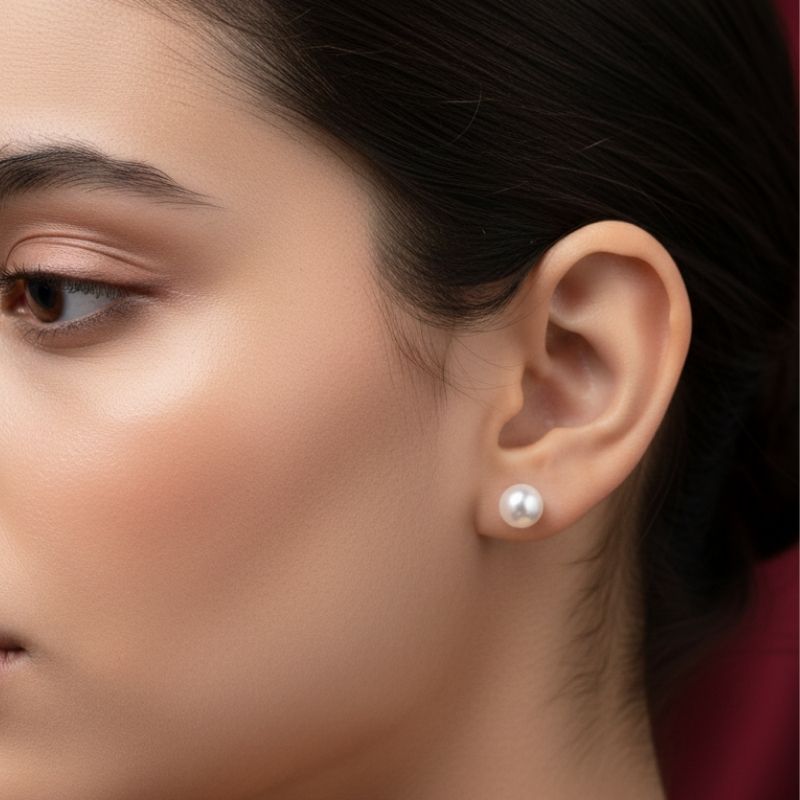 Rose Gold Geometric Square, Pearl, and Crystal Earring Combo (Pack of 3)