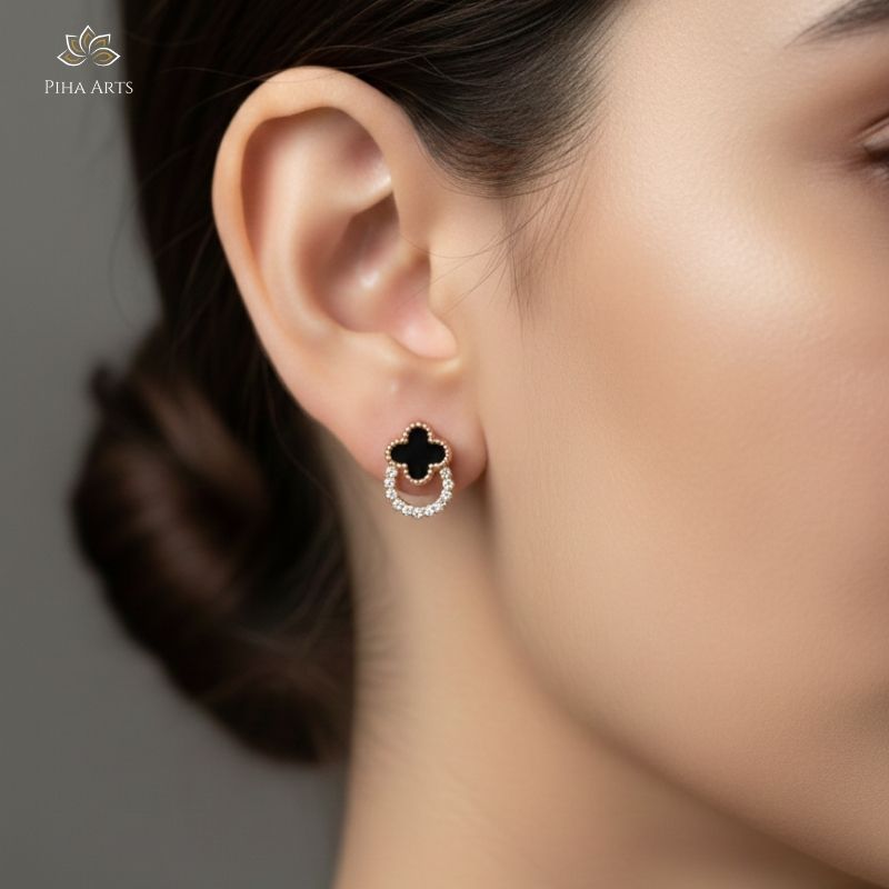 Daily Wear 3-Pair Stud Set: Clover, Pearl & AD Crystal