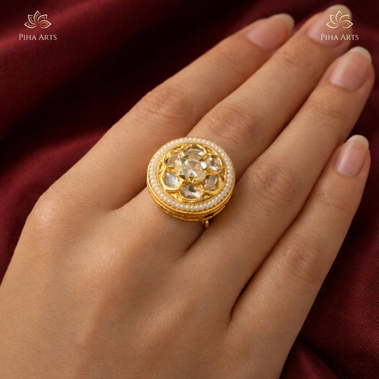 Buy Kundan Meenakari Rings Online at Best Price | Artificial Rings at Piha Arts