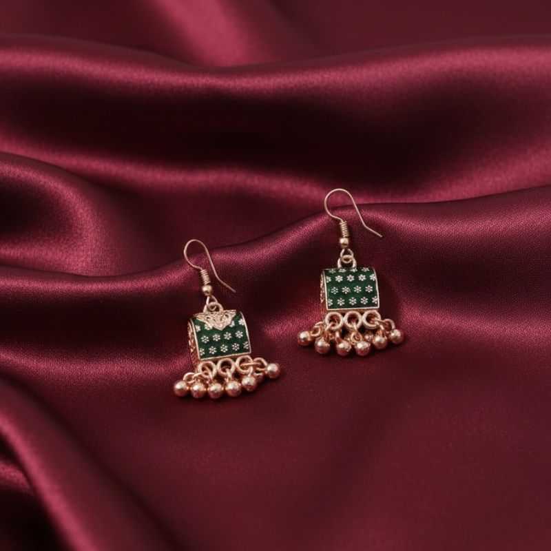 Minimalist Silver Toned Geometric Trapezoid Hoop Earrings