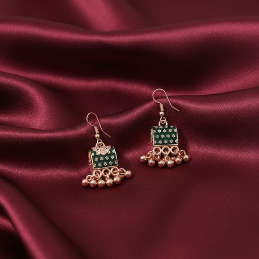 Minimalist Silver Toned Geometric Trapezoid Hoop Earrings