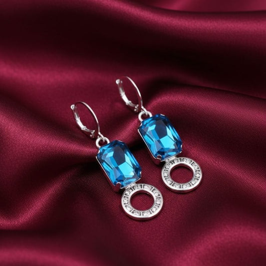 Light Blue Enamel Floral Dome Jhumka Earrings with Gold Accents