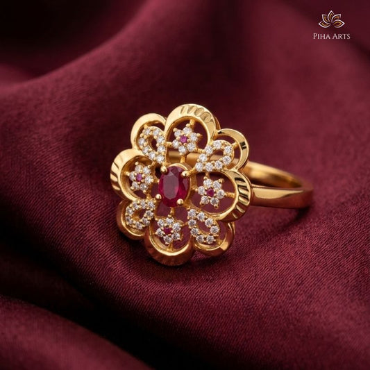 Buy Ruby and AD Diamond Rings for Women Online at Best Price | Piha Arts Rings