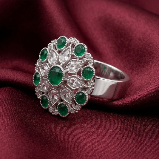 Silver AD Diamonds Rings at Affordable Price Online in India | Piha Arts Artificial Rings